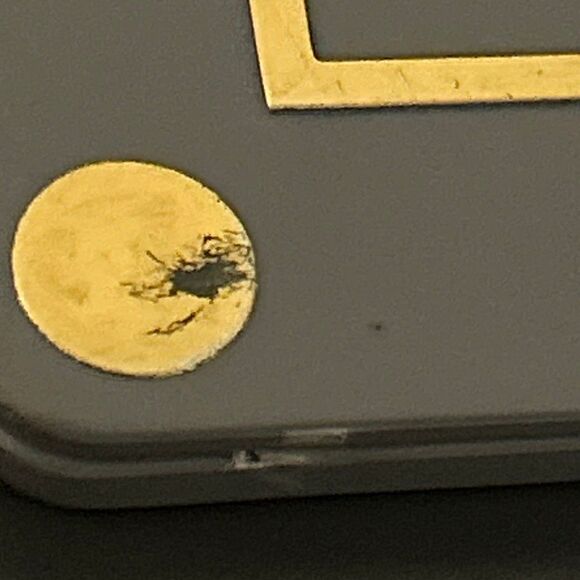 Vintage Christian Dior Slide Compact Mirror Gray Gold Logo Travel Cosmetic Mini - Picture 5 of 8